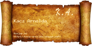 Kacz Arnolda névjegykártya